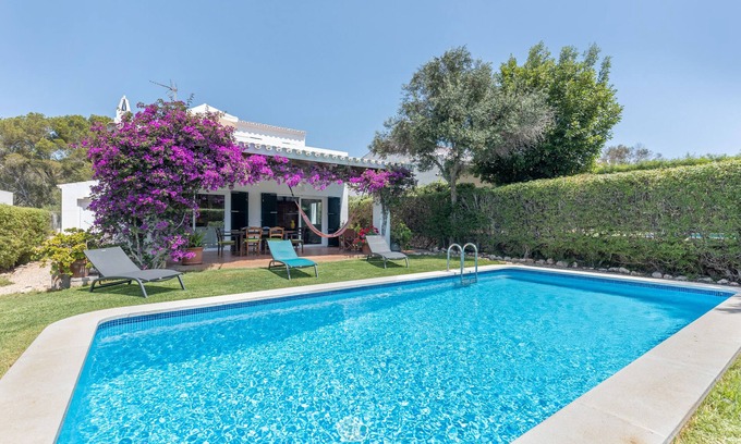 Sant Lluis Villa | Villa 'Mottarone Cerca De Mar' with Private Pool, Wi-Fi and Air Conditioning