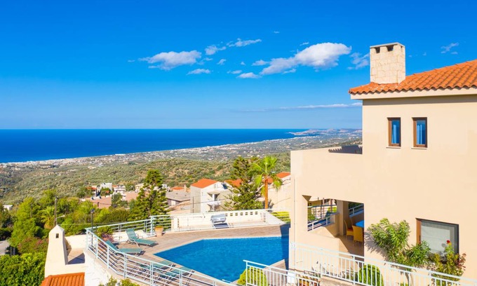 Roussospiti Villa | Villa Selini: Private Pool, Sea Views, A/C, WiFi, Eco-Friendly