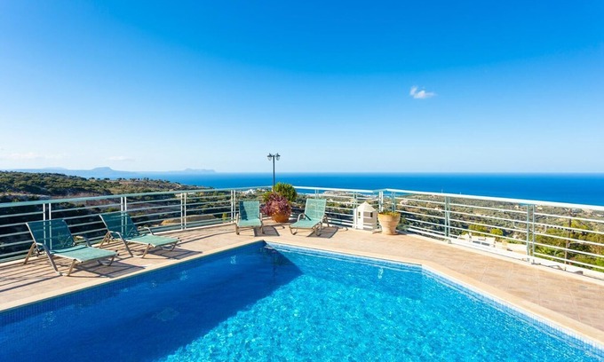 Roussospiti Villa | Villa Selini: Private Pool, Sea Views, A/C, WiFi, Eco-Friendly