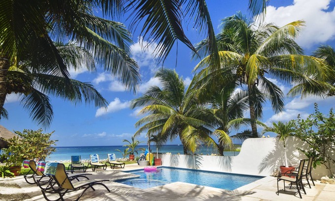 Cozumel Villa | Villa Sol Haa, Exclusive Beachfront Villa with Pool, Ac, Staff, and kid friendly