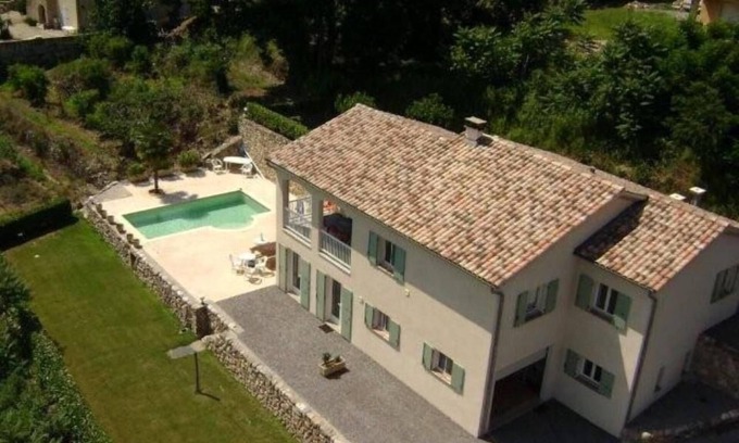 Chambonas Villa | Villa with pool and stunning views, 14 people, pets welcome