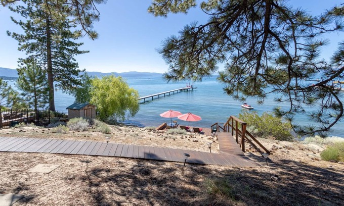 Tahoe Vista Cabin | Vintage "Old Tahoe" cabin on Private Beach