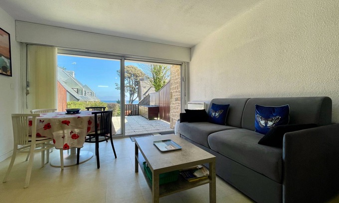 Saint-Pierre-Quiberon Apartment | «vive la Baie » 4p - Vue mer Accès Plage Wifi - Parking