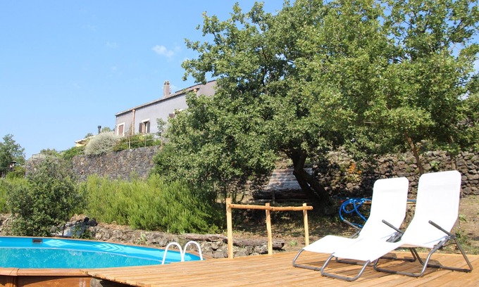 Trecastagni House | VOLCANO HOUSE with great view and relax pool. Old lava stones house renovated