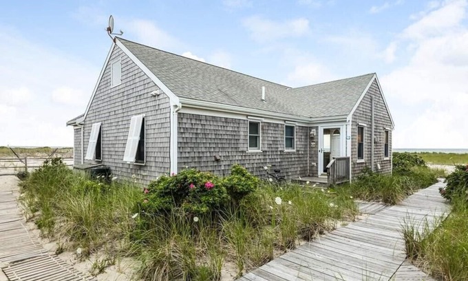 North Truro Cottage | Waterfront 2BD Cottage: RIGHT ON THE BEACH, Water View, Direct Beach/Water Access, Lovely Deck & A/C