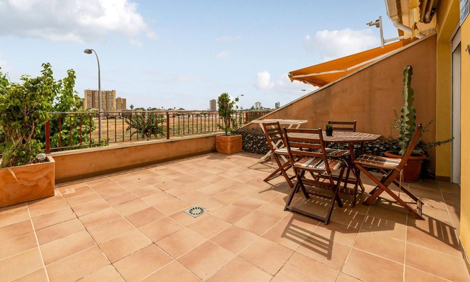 Santiago de la Ribera Apartment | Welcome to this compact vacation apartment, which guarantees you the sea view on two roof terraces.