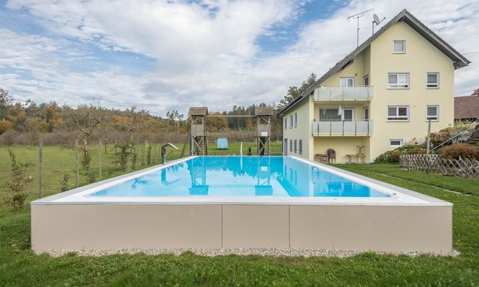 Tettnang Apartment | Well-Furnished Apartment “Lilie” on Farm close to Lake Constance with Wi-Fi, Terrace, Garden & Pool; Parking Available