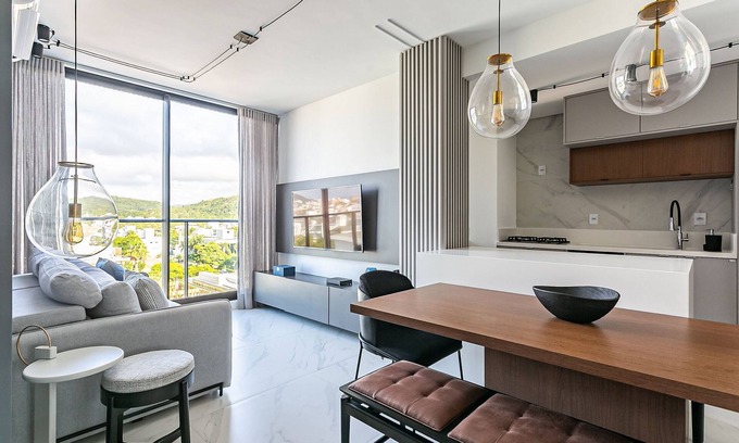Jurere Apartment | WI-FI 300MB | Rooftop with Pool in Jurerê #JA15