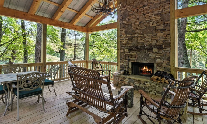 Wildwood Mountain Cabin | Wildwood Mountain Cottage | Covered Deck and Wood Burning Fireplace