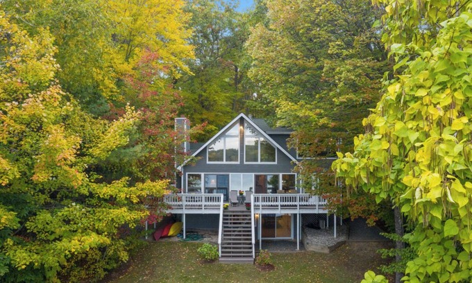 Moultonborough House | Winnipesaukee Lakeside Retreat with Private Beach Dock and Beautiful Views