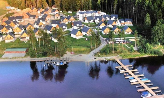 Frymburk House | Wonderful private villa for 8 guests with hot tub, WIFI, TV, terrace and parking