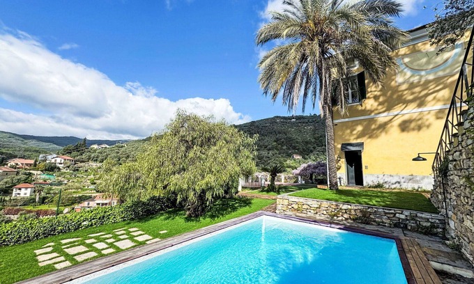 Pontedassio Villa | Wonderful private villa for 8 guests with private pool, WIFI, A/C, patio and panoramic view