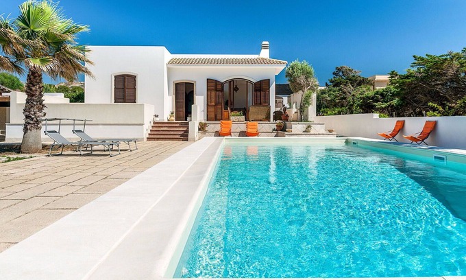 Custonaci Villa | Wonderful private villa for 6 people with A/C, private pool, WIFI, TV, terrace and panoramic view
