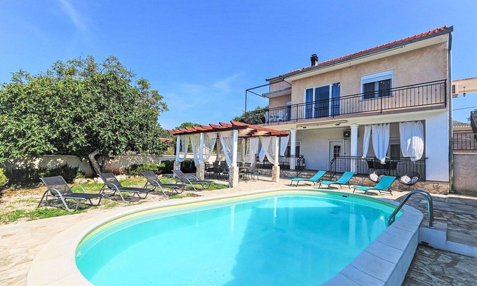 Sibenik House | Wonderful private villa for 15 guests with A/C, private pool, WIFI, TV and terrace