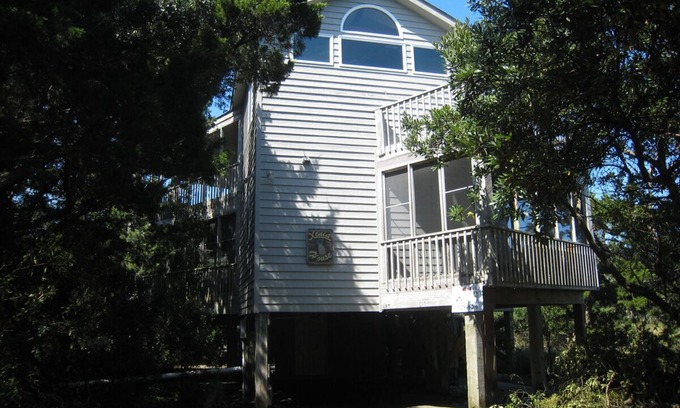 Ocracoke House | Xenia House: Enjoy decks and screened porch overlooking the marsh.