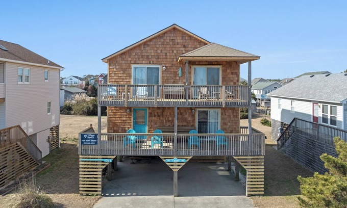 Kill Devil Hills House | Y-Worry: Semi-oceanfront, Spa, Short Walk to Beach