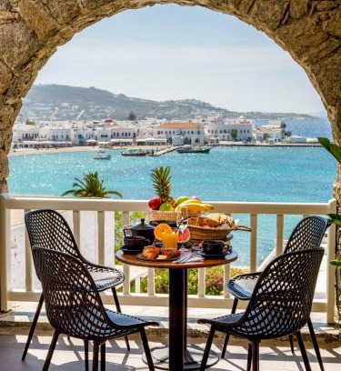 Mykonos Bed & Breakfast | Yalos Hotel Sunset view Mykonos town private rooms