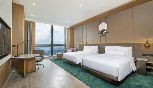 Club Room, 2 Double Beds, City View