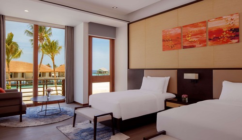 Duplex three bedroom villa with private pool & free access to VIP seaplane lounge on arrival