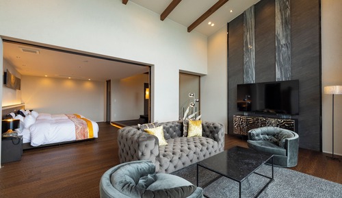 Amanohara Guest room with open-air bath and sauna overlooking Mt. Fuji and Suruga Bay