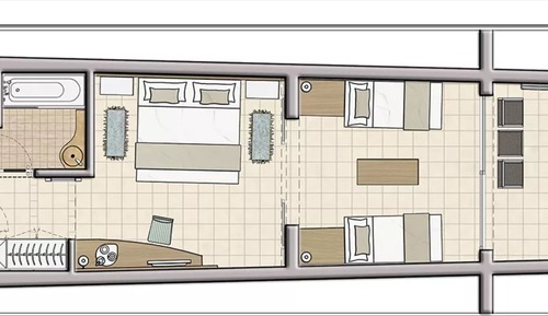 Superior Quadruple Room, Private Bathroom, Sea View