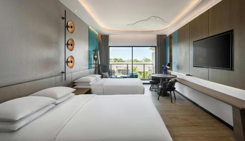 Deluxe Twin, Guest room, 2 Double, Balcony with Free Scheduled Shuttle to Hotel’s Beach Facility 