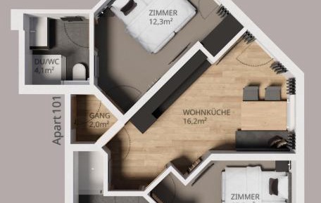 Two-Bedroom Apartment with Terrace