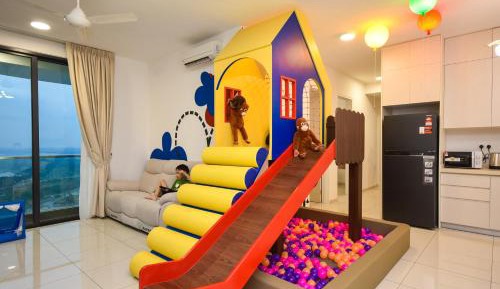 Three-Bedroom Apartment with Slide