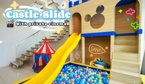 Loft with Castle Theme Slide Playground