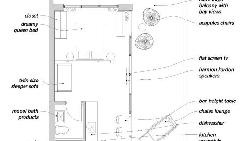 Corner Bayside Studio with Kitchenette and Spacious Terrace