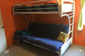 Castella House | Crossroads: Hostel-Style House, bunk room futon