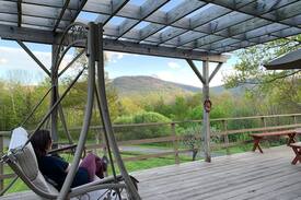 Hunter Apartment | Large 2BR, deck, best view of Hunter Mountain!!