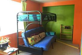 Castella House | Crossroads: Hostel-Style House, bunk room futon