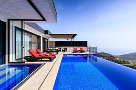 Kas Villa | Villa tepe ev kalkan manzaralı süper lüks villa