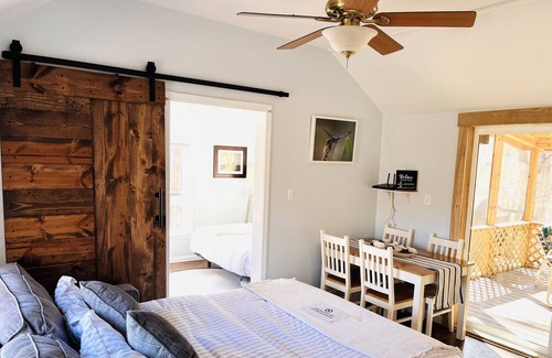 Bloomington Cabin | Cozy cabin on wooded 5 acres, close to downtown and amenities. Now with hot tub!