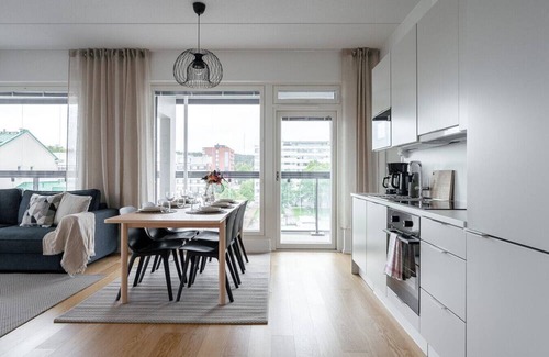 Tampere Apartment | Modern Apartment with Sauna & Large Balcony