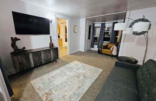 Wellsville Apartment | Modern 1-Bedroom Apartment with walkout deck