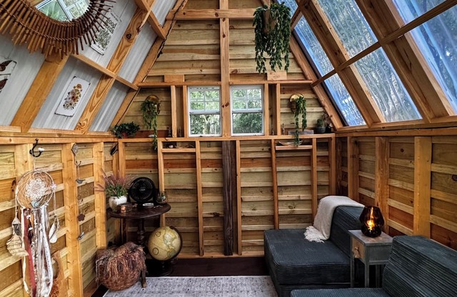 Grass Campers whimsical 1 room Glamping Forest Hideaway Sugar Shanty near WEC