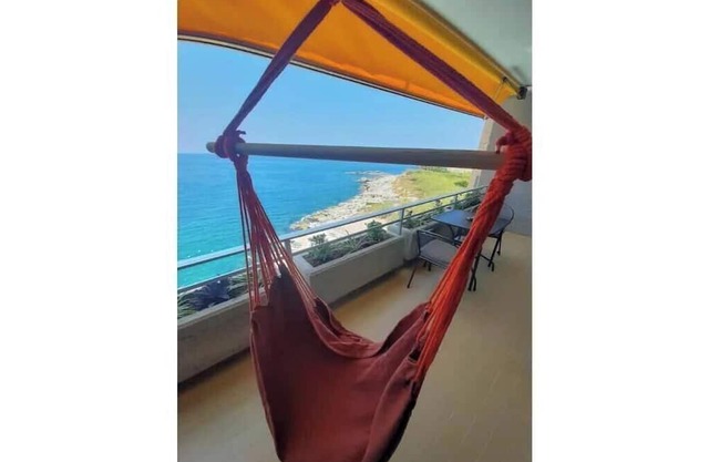 Lovely beachfront studio with pool-24h electricity & Family Duplex