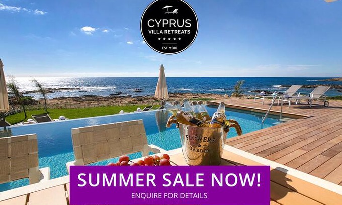 Kissonerga Villa | Villa Lara, Front Line, Heated Pool, Hot Tub
