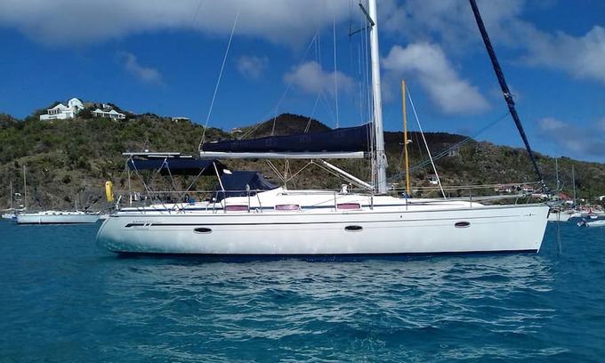 Simpson Bay Boat Rental | Saint Martin. Cabin on boat on anchor