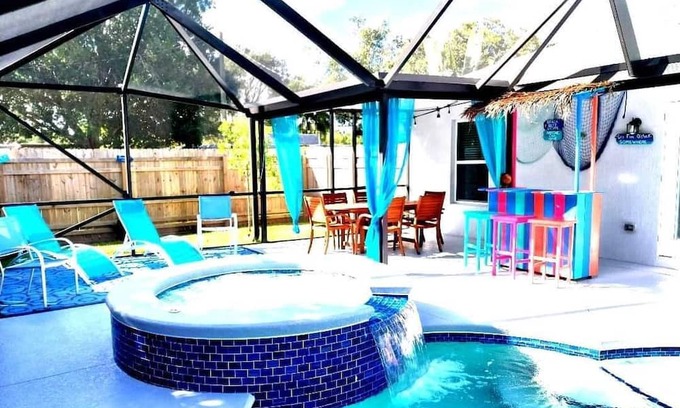 Vero Beach South House | Beaches hot tub, heated pool & fenced in yard for total privacy. Dogs welcome .