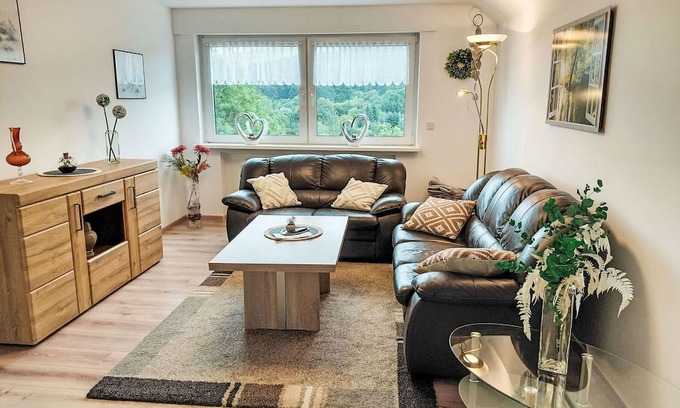 Schieder-Schwalenberg Apartment | Cosy apartment for 2 guests with WIFI, TV, balcony and panoramic view